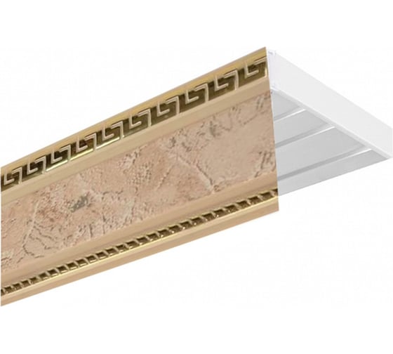 Изображение товара Карниз Эскар эконом+ в сборе 3-х рядный, антик мокко 3,0 м, 539430300