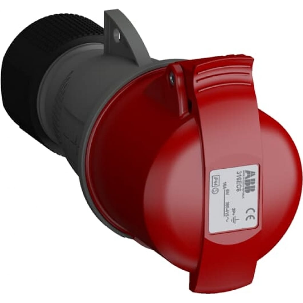 фото Кабельная розетка abb easy&safe 316ec6, 16а, 3p+e, ip44, 6ч 2cma102012r1000