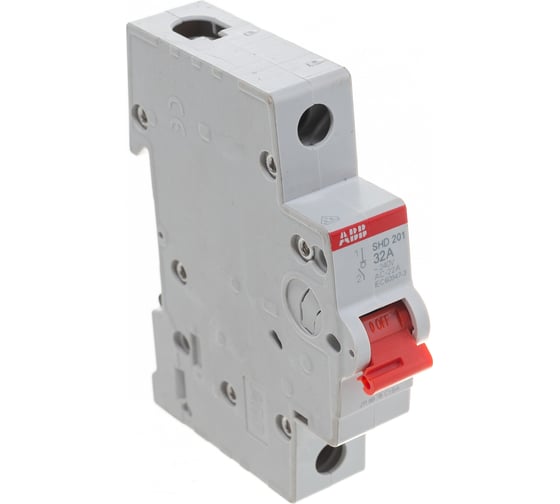 Изображение товара Рубильник ABB 1 полюс SHD201/32 рычаг красный 2CDD271111R0032