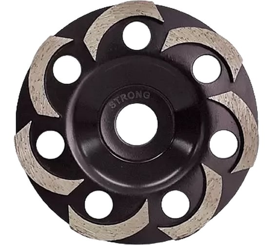 Изображение товара Алмазная чашка СТД-167 125 мм, С-сегмент (7 сегментов, черная) Strong стд-16700125
