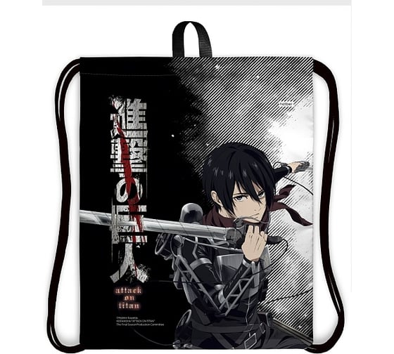 Изображение товара Мешок для сменной обуви Hatber Атака Титанов_Сезон 4 41x49 см, с петлей для подвеса, 12шт. в упаковке 083892