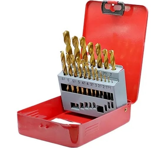 Изображение товара Набор сверл по металлу СТС-021 ТИТАН HSS, 19 предметов (1-10 мм) Strong стс-021000119