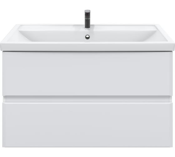 Изображение товара Подвесная тумба велья 100 с раковиной фостер 100 (комплект) для ванной комнаты Sanstar белая 63.2-1.4.1.КФОС