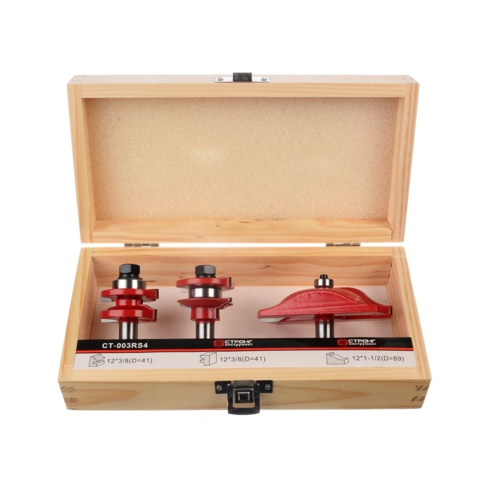 Изображение товара Набор твердосплавных фрез по дереву 3 шт Strong ст-003RS4