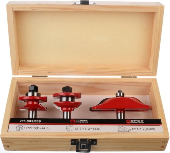 Изображение товара Набор твердосплавных фрез по дереву 3 шт Strong ст-003RS9