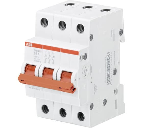 Изображение товара Рубильник ABB 3 полюса SHD203/40 рычаг красный 2CDD273111R0040