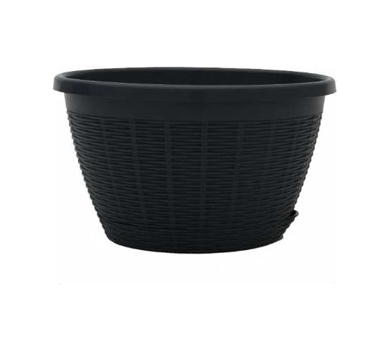 Изображение товара Подвесное кашпо bmc КШ-6448 Антрацитовое без подвеса d26см h15см 4,5л 060097