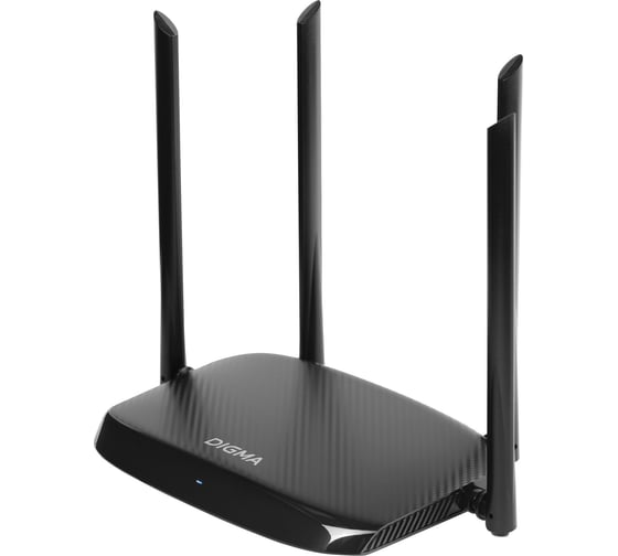Изображение товара Беспроводной роутер DIGMA DWR-AC1201 AC1200 10/100BASE-TX черный (упак.:1шт) 1870497