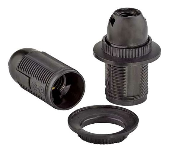 Изображение товара Патрон duwi E14 люстровый, с кольцом, черный 24525 4