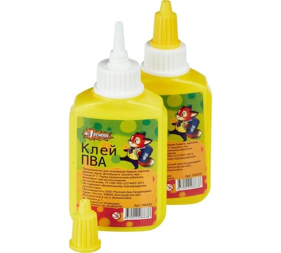 Изображение товара Школьный клей-пва №1 School лисята, 65 г 744224