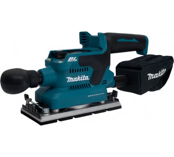 Изображение товара Аккумуляторная вибрационная шлифмашина Makita LXT, BL, 18В, XPT, AWS, 93x228 мм, 4000-12000 об\м, ампл-2.0 мм, 1.5кг, кор,п\сборник, зажим, WUT01, без аккум. и з/у DBO381ZU