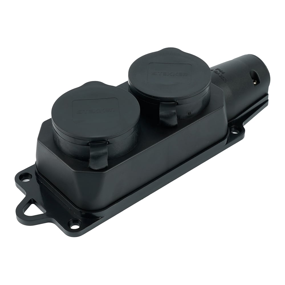 Изображение товара Переносная штепсельная розетка STEKKER RST16-22-44 двухместная 230В