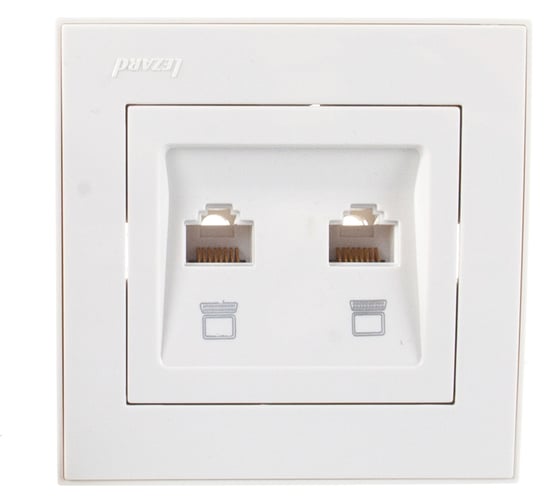 Изображение товара Двойная компьютерная розетка LEZARD RAIN белый 703-0202-141