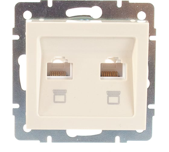 Изображение товара Двойная компьютерная розетка LEZARD RAIN крем 703-0388-141