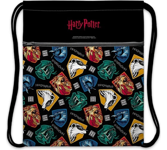 Изображение товара Мешок для сменной обуви Hatber Гарри Поттер 34x47 см, с карманом на молнии 074689