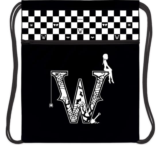 Изображение товара Мешок для сменной обуви Hatber Wwednesday 34x47 см, с карманом на молнии, 12шт. в упаковке 083547