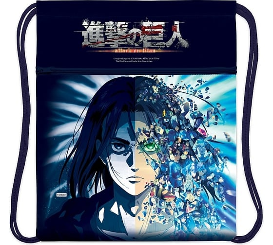 Изображение товара Мешок для сменной обуви Hatber Атака Титанов_Сезон 4, 34x47 см, с карманом на молнии, 12шт. в упаковке 083890