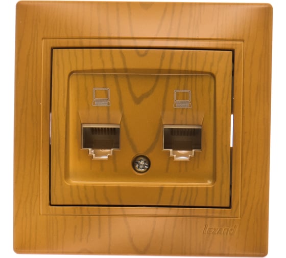 Изображение товара Двойная компьютерная розетка LEZARD MIRA ольха 701-0701-141