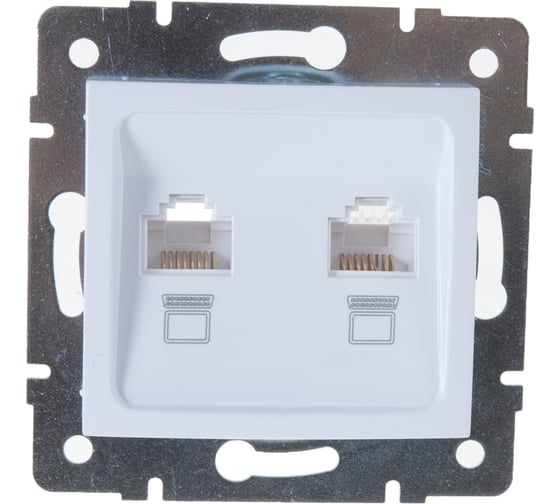 Изображение товара Двойная компьютерная розетка LEZARD KARINA белая 707-0288-141