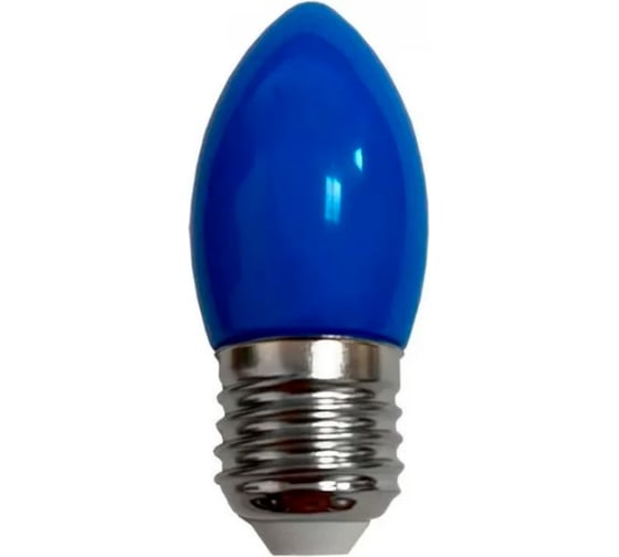 Изображение товара Светодиодная лампа Ecola Candle led color 2,0w, 220v, e27, blue, свеча, синяя, матовая, колба, 82x37 C7TB20ELY