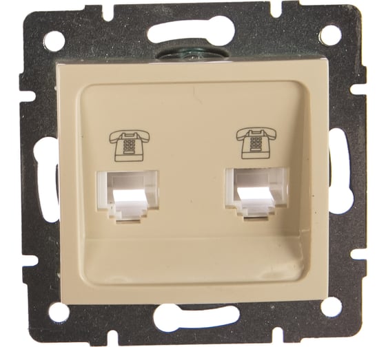 Изображение товара Двойная телефонная розетка LEZARD RAIN евро крем 703-0388-138