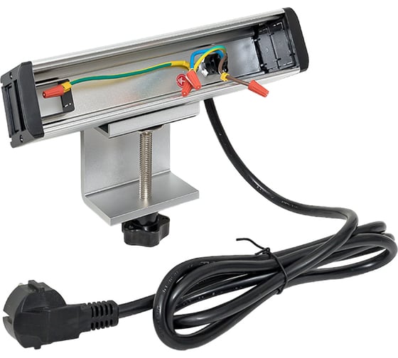 Изображение товара Встраиваемый настольный розеточный блок для крепления к столу EKF 10 модулей, C-Line cl-vnbco-10-s