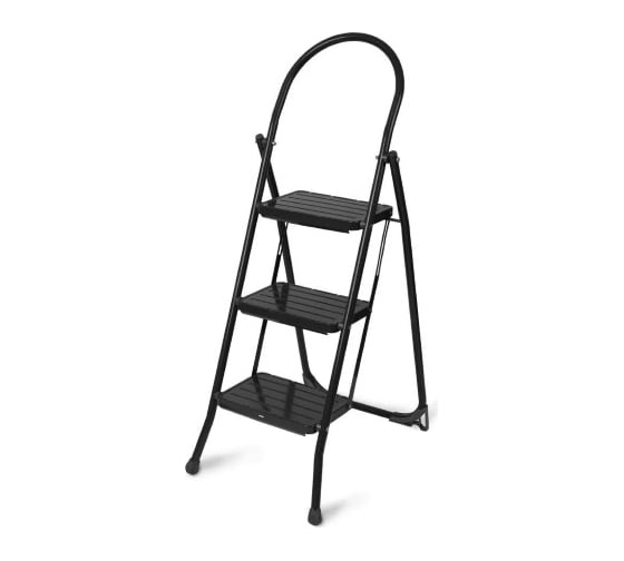 Изображение товара Стремянка Nika НИКА с широкими ступенями СМШ3 черный СМШ3/Ч