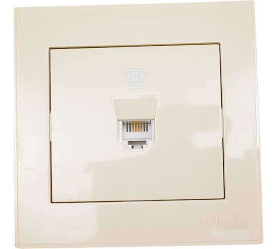Изображение товара Телефонная розетка LEZARD RAIN евро крем 703-0303-137