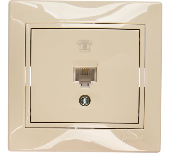 Изображение товара Телефонная розетка LEZARD MIRA евро крем со вставкой 701-0303-137