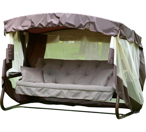 Изображение товара Садовые качели OLSA 4-х местные Саванна ткань папермун каркас коричневый, бежевый рисунок без рисунка 2 упаковки с1453