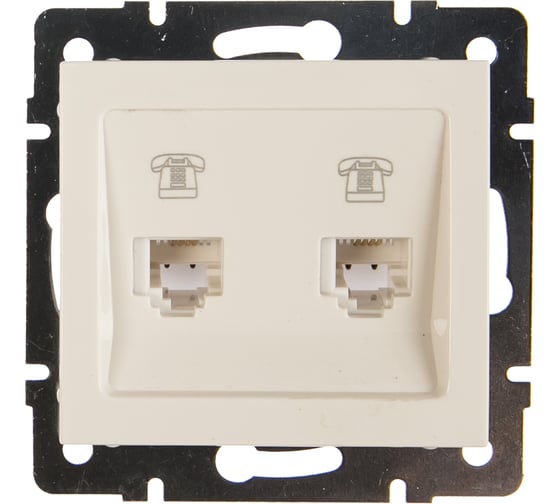 Изображение товара Двойная телефонная розетка LEZARD RAIN евро белая 703-0288-138