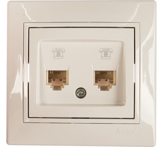 Изображение товара Двойная телефонная розетка LEZARD MIRA евро белый с белой вставкой 701-0202-138