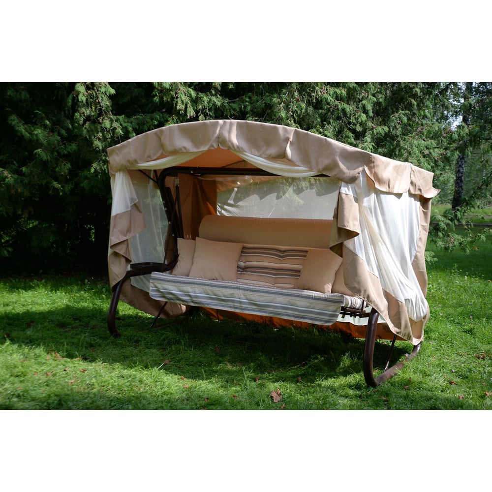 Изображение товара Садовые качели OLSA Александрия 4 места каркас сталь навес водоотталкивающее покрытие