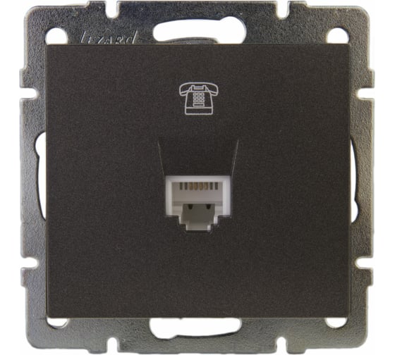 Изображение товара Телефонная розетка LEZARD RAIN евро цв. черный графит матовый 703-4188-137