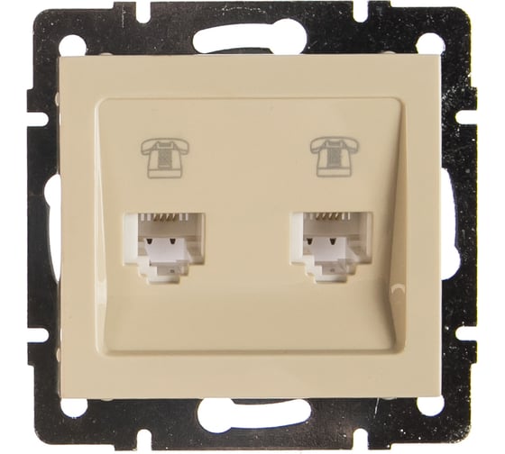 Изображение товара Двойная телефонная розетка LEZARD KARINA евро крем 707-0388-138