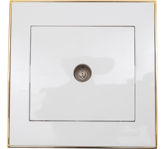 Изображение товара Телевизионная розетка LEZARD RAIN проходная белый с бок. вст. золото 703-0226-129