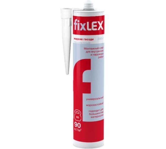 Изображение товара Монтажный клей LEX Fix прозрачный, 260 гр, картридж 50028919