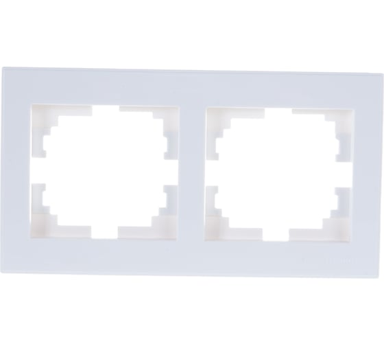 Изображение товара Двойная горизонтальнная рамка LEZARD RAIN б/ вст белая 703-0202-147