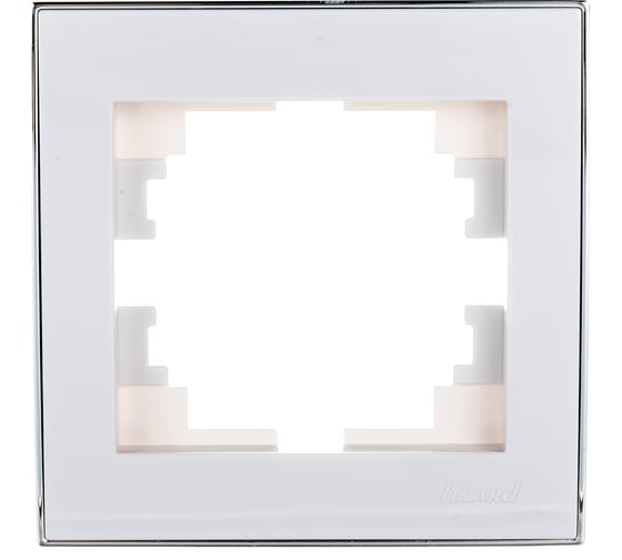 Изображение товара Горизонтальная рамка LEZARD RAIN б/ вст белая с бок. вст. хром 703-0225-146