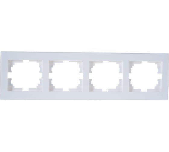 Изображение товара Четырехместная горизонтальная рамка LEZARD RAIN б/ вст белая 703-0202-149
