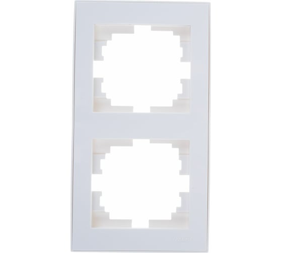 Изображение товара Двойная вертикальная рамка LEZARD RAIN б/ вст белая 703-0202-152
