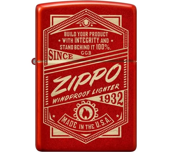 Изображение товара Зажигалка Zippo Classic с покрытием Metallic Red, латунь/сталь, красная, 38x13x57 мм 48620