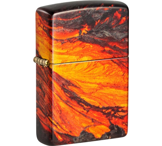Изображение товара Зажигалка Zippo Lava Flow с покрытием 540 Tumbled Brass, латунь/сталь, оранжевая, 38x13x57 мм 48622