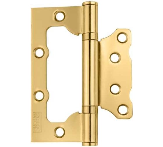 Изображение товара Накладная петля "бабочка" SCHLOSS 04012 для дверей, без притвора, 100x75x2.5 мм, золото 2 шт., 10/50 тов-212186