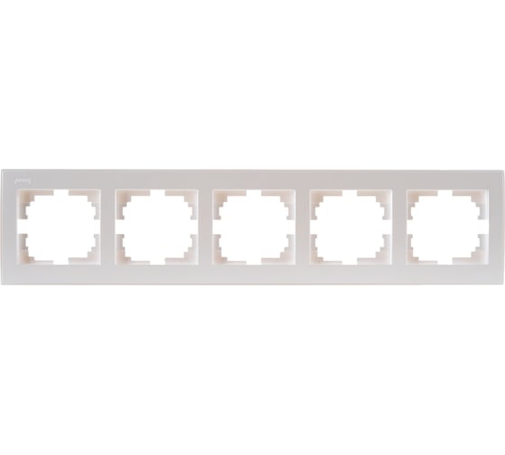 Изображение товара Пятиместная горизонтальная рамка LEZARD RAIN б/ вст жемчужно-белый металлик 703-3030-150