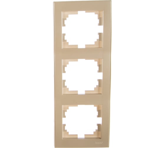 Изображение товара Трехместная вертикальная рамка LEZARD RAIN б/ вст жемчужно-белый металлик 703-3030-153