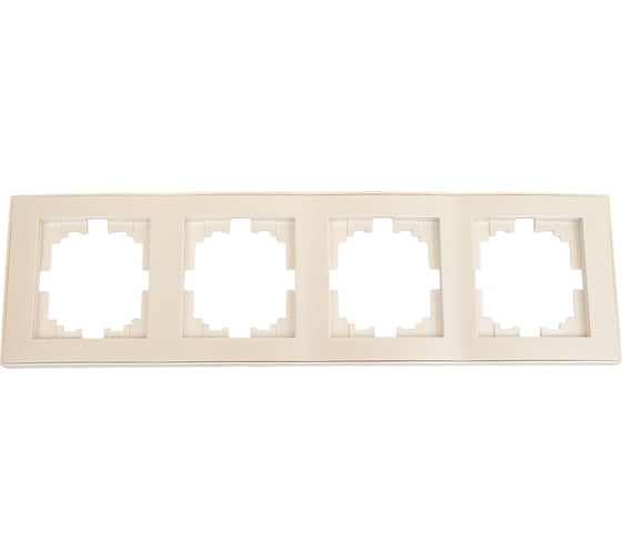 Изображение товара Четырехместная вертикальная рамка LEZARD RAIN б/ вст жемчужно-белый металлик 703-3030-154