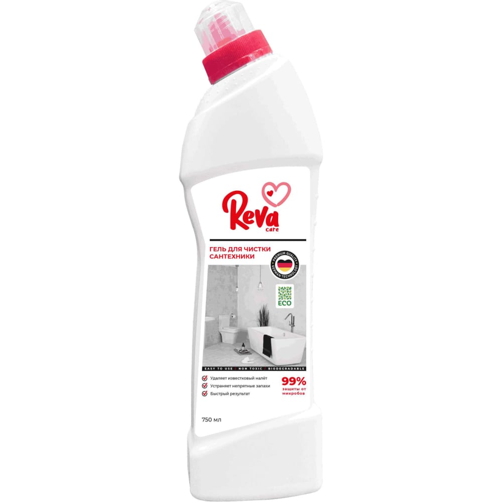 Гель для чистки сантехники Reva Care средство для мытья сантехники для чистки унитаза pro brite