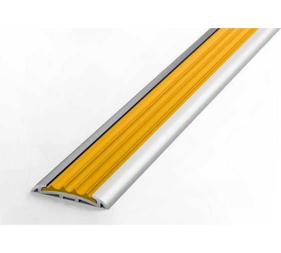 Изображение товара Напольный порог Лука 40 мм, с пвх вставкой 90 см, желтая резинка УТ000075423