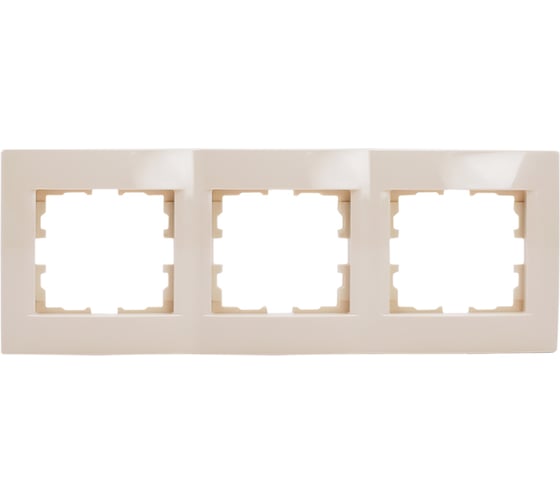 Изображение товара Трехместная горизонтальная рамка LEZARD KARINA б/ вст крем 707-0300-148